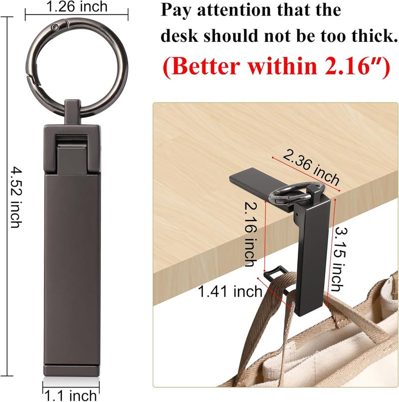 BULFULL Purse Hook for Table Desk Folding Handbag Holder Mobile Phone Stand Holder for Women Men (New Upgrade-Black) - Image 3